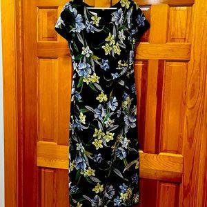 David Warren special occasion dress with side slit